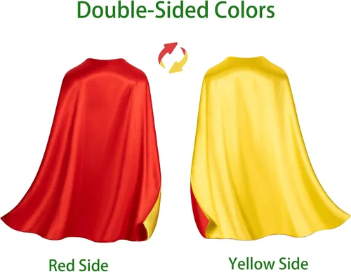 Vista 5 de Capas y máscaras de superhéroe de doble cara para niños, perfectas para Navidad, Halloween, cosplay y fiestas