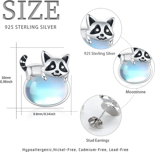 Vista 3 de Aretes de plata de ley con diseño de perezoso, caballo, búho, gato, miel, libélula, tiburón, delfín, tortuga, elefante, rana, perezoso, búho, koala