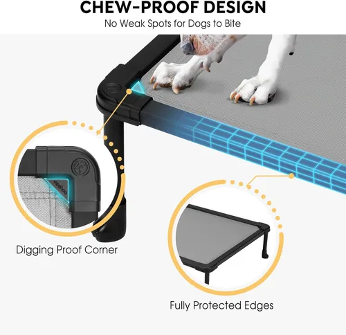 Vista 2 de Veehoo Cama elevada para perros a prueba de mordidos, cama elevada indestructible para masticadores agresivos, plataforma de entrenamiento