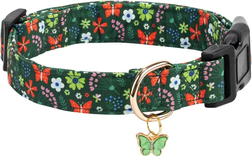 Vista 9 de Collares para perros con hebilla ajustable para lindas, hembras, hembras, machos, collar especial suave y elegante para perros con diseño de flores