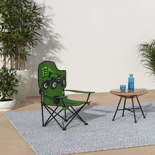Vista 2 de Black Sierra Silla de campamento para niños, asiento plegable para niños que soporta 150 libras, silla de césped portátil para exteriores, incluye