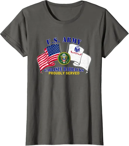 Vista 9 de Carlisle Barracks Pennsylvania Pa Army Base Camiseta con bandera estadounidense, Negro