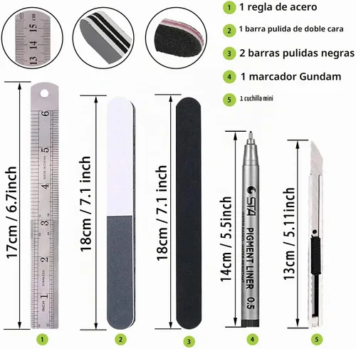 Vista 7 de Kit de herramientas de Gundam de 38 Uds. Gunpla, kit de modelo de Gundam, herramientas Bandai, kit de herramientas para modelo, hobby, construcción