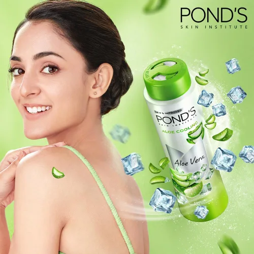 Vista 5 de Pond's Polvo de enfriamiento con bondad de Aloe Enfriamiento instantáneo Enfriamiento 3X Alivio fresco helado 3.53 oz