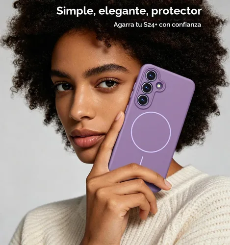 Vista 7 de Rayboen Funda magnética para Galaxy S24+ Plus, morado lila Lila Completo Púrpura