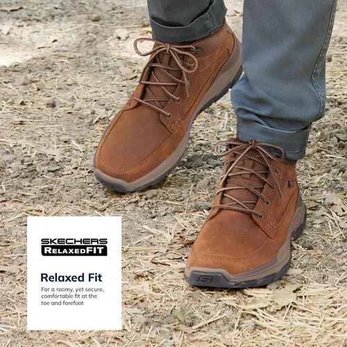 Vista 3 de Skechers Respected-Boswell Mid Top - Tenis de cuero con puntera tipo mocasín para hombre