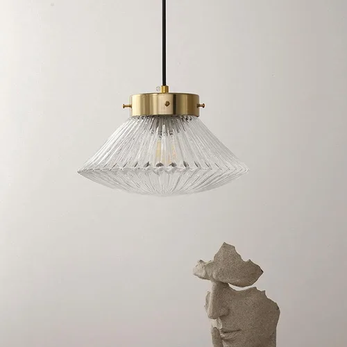 Vista 2 de Lámpara colgante de vidrio industrial, pantalla colgante de metal moderno, techo de iluminación colgante, montaje de luz colgante E-dison