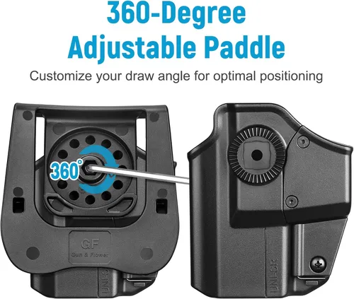 Vista 5 de Funda universal para pistolas compactas y subcompactas, corte óptico, compatible con Glock 19/43/43X MOS, Sig P365 XMacro, M&P Shield Plus, PSA
