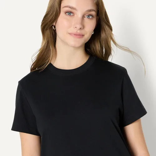 Vista 3 de Amazon Essentials (Selección de Demi) Camiseta de cuello redondo de ajuste holgado de algodón para mujer