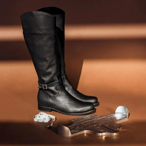 Vista 6 de Ouepiano Botas de equitación altas hasta la rodilla para mujer, punta redonda, cremallera lateral, hebilla de metal, botas de invierno de moda
