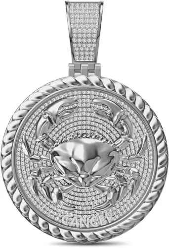 Vista 2 de VVS1 Auténtico Diamante MOISSANITA 40+ Gramos de signo de nacimiento del zodiaco de la suerte Cáncer Cangrejo Astrología Horóscopo Acabado Oro 14K