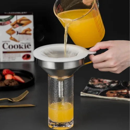 Vista 5 de Xeahung Coladores de plástico y coladores de malla fina, coladores de malla de nailon para cocina, colador de malla pequeño con asa, filtro