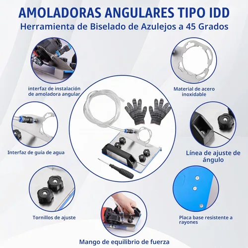 Vista 3 de Herramienta de biselado de azulejos de 45 grados, se adapta a amoladora angular de 100 grados, ajustable 45 Degree Tile Chamfering Tool.