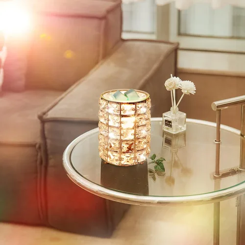 Vista 6 de STRN Calentador de cera de cristal, quemador eléctrico de cera para cubos de cera, regalos del día de San Valentín, decoración de fragancia