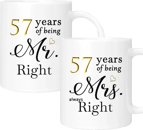 Vista 39 de Juego de 2 tazas de café para el 10º aniversario, regalos de boda para parejas, padres, hombres, mujeres, marido, esposa, él, ella, caja de regalo