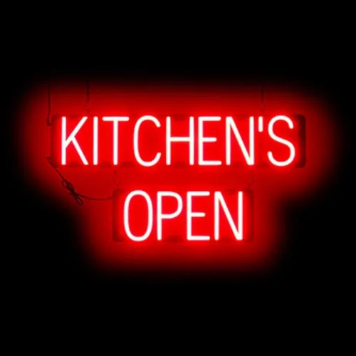 Vista 23 de SpellBrite Letrero LED Neon OPEN para negocios - Azul, 17" x 6