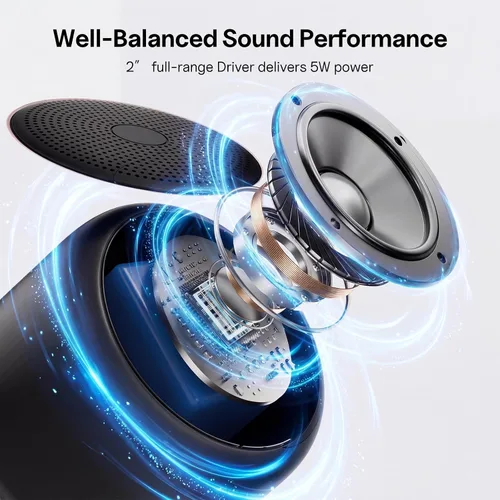 Vista 2 de Bobtot Altavoces Bluetooth portátiles con correa mini habla, negro