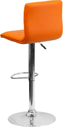 Vista 16 de Flash Funiture silla de bar ajustable con base cromada, Vinilo, Gris