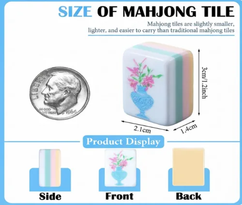 Vista 2 de Simgoing 160 Pcs American Mahjong Tiles Engraved, Stylish, Champagne Champán