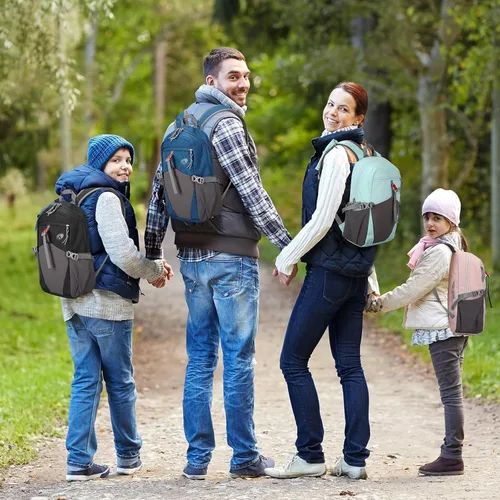 Vista 6 de Mochila de senderismo para niños, pequeña mochila impermeable para Azul