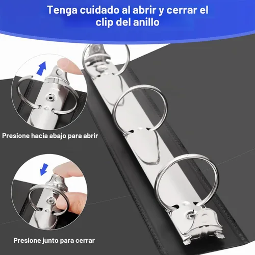 Vista 2 de COMIX Carpeta resistente de 3 anillos de 1 pulgada con cubierta transparente, carpeta de anillos redondos de 1 pulgada, sin PVC, capacidad de 200