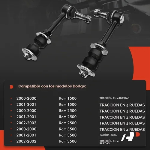 Vista 2 de A-Premium 2 x Enlace de Barra Antivuelco Delantera, Enlace de Barra Estabilizadora, Compatible con Dodge Ram 1500 2000-2001, Ram 2500 2000-2002, Ram