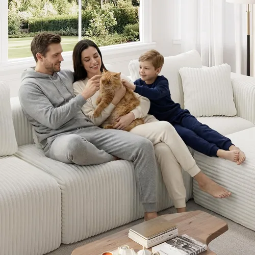 Vista 11 de Novilla - Sofá biplaza modular de 70.8 pulgadas, sofá modular de espacio pequeño, moderno sofá de nube con soporte Smarts Coil®, sofá seccional sin