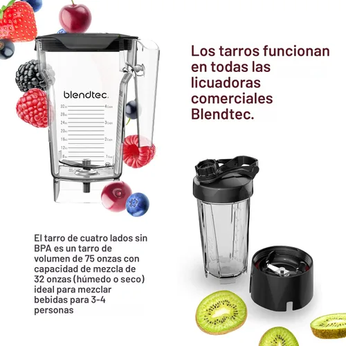 Vista 3 de Blendtec Total Blender Classic - Incluye jarra FourSide (75 oz) - 10 velocidades de grado profesional - Licuadora de cocina de alta potencia con 6