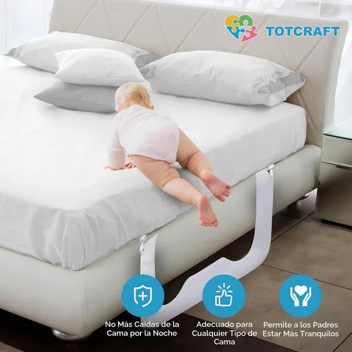 Vista 5 de TotCraft Rieles de seguridad de cama para niños pequeños, protector de riel de cama para Queen, King, tamaño matrimonial, cama de colchón individual