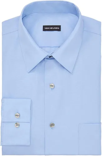 Vista 3 de Van Heusen - Camisa de vestir para hombre, corte regular, camisa unicolor de popelina