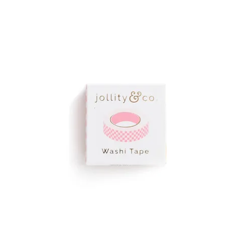 Vista 2 de Jollity & Co Suministros para fiestas Check It! Tickle Me Pink Washi Tape Ideal para baby showers, aniversarios y fiestas de cumpleaños 1