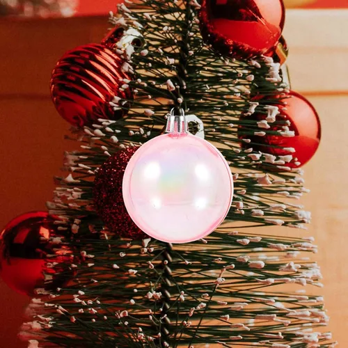 Vista 4 de Garneck Adornos de bolas de Navidad iridiscentes, rellenables, 40 bombillas de Navidad inastillables, bolas decorativas de plástico para decoración