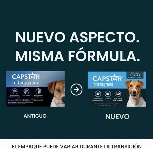 Vista 2 de Capstar (Nitenpyram) Tratamiento oral de pulgas de acción rápida para perros de 2 a 25 libras, tabletas de medicamentos recomendadas por