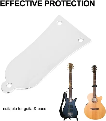 Vista 6 de 3 Agujeros Metal Bell en forma de campana de guitarra cubierta de varilla cubierta para guitarra eléctrica (plata)