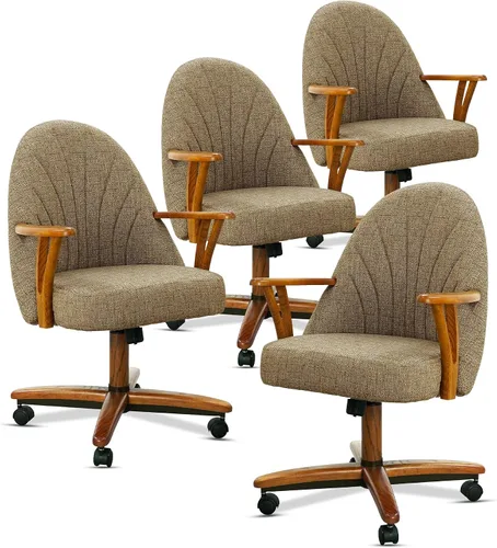Vista 34 de Chromcraft Juego de 1 sillas giratorias inclinables, sillas con ruedas para sala de cocina