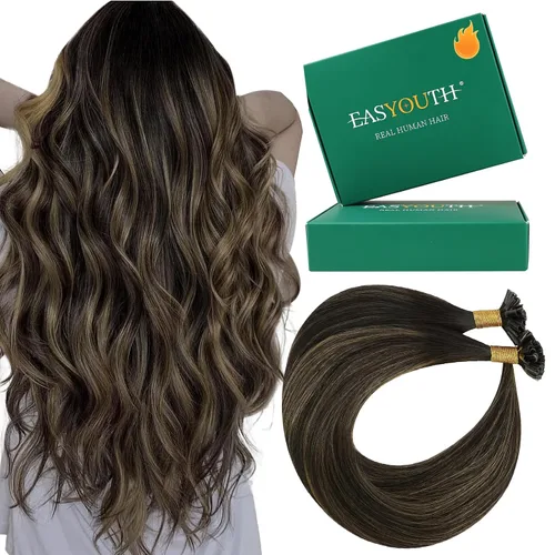 Vista 86 de Easyouth Extensión de cabello humano rubio con cola de caballo, extensiones de cabello humano rubio dorado con reflejos rubios, extensiones