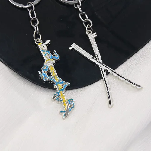 Vista 6 de SONGCHANGJEWELRY Kimetsu No Yaiba Demon Slayer - Llavero de espada Nichirin, regalos para hombres fanáticos