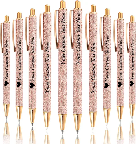 Vista 37 de Bolígrafos de purpurina personalizados con nombre impreso, bolígrafo personalizado con barril de metal, retráctil, bonito y elegante, regalos