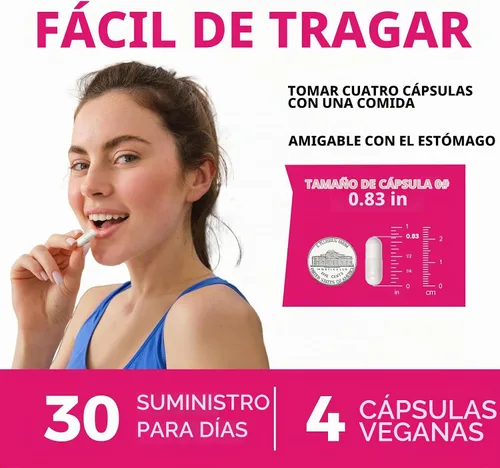 Vista 3 de Suplemento de inositol 120 cápsulas y complejo de magnesio 10 en 1, 120 cápsulas