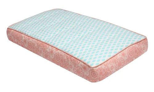 Vista 11 de Bacati - Funda acolchada para cambiador con estampado floral de cachemira (aguamarina/coral floreta)