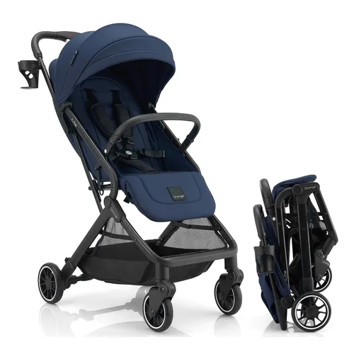 Vista 11 de Gromast Cochecito de bebé plegable compacto, cochecito de viaje ligero para niños pequeños con plegado de un clic, dosel extensible UPF50+