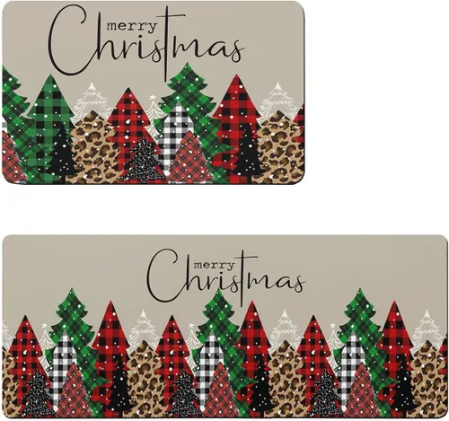 Vista 6 de Tapete de baño de Feliz Navidad, antideslizante, de secado rápido y absorbente, tierra de diatomeas, fregadero, dormitorio, cocina, tapete lavable