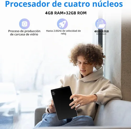 Vista 7 de Tablet Android 8 pulgadas, Tableta Android 12.0 de 32GB de almacenamiento con expansión SD de 1024GB, PC de tabletas, procesador Quad-core 2GB RAM