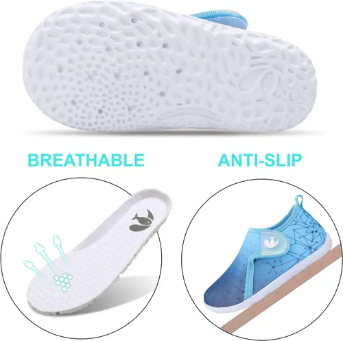 Vista 3 de FEETCITY - Zapatos deportivos acuáticos para bebés, niños y niñas, zapatos de agua de secado rápido para playa y piscina