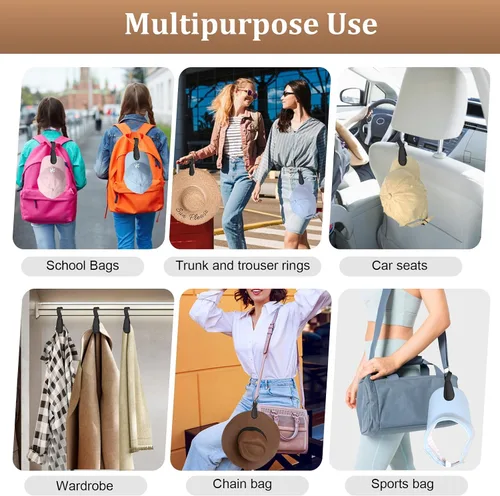 Vista 20 de Clip magnético para sombrero para viajes, 2 soportes de silicona color caqui claro para bolsos, bolsos, equipaje y sombreros de playa, clip