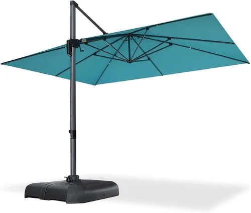 Vista 66 de PURPLE LEAF Sombrilla de patio de 8 pies para exteriores, sombrilla voladiza cuadrada de aluminio con rotación de 360 grados para jardín, terraza
