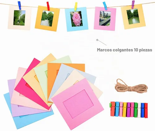 Vista 5 de Sunmns - Juego de accesorios coloridos compatibles con cámara Instax Mini 12 11 9 8 90 70, incluye pegatinas de película, marcos de escritorio