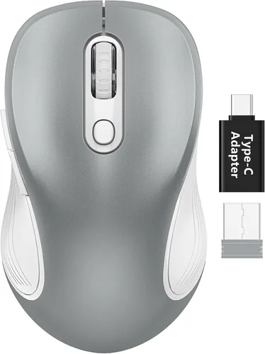 Vista 19 de Trueque - Ratón inalámbrico para laptop, ratón de computadora ergonómico de 2.4GHz con botones de atrás y adelante, 3 niveles de DPI ajustables, 6