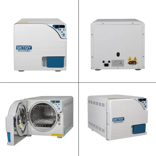 Vista 4 de Getidy 16L 1200W Autoclave esterilizar 304 accesorios completos de acero inoxidable AC110V con pantalla LED digital Sistema de bloqueo de doble