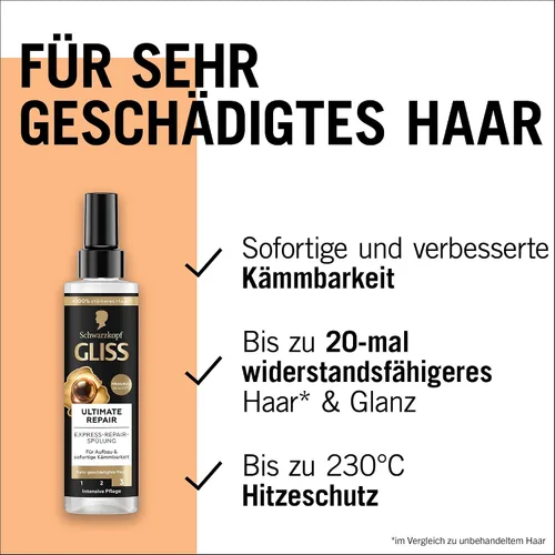 Vista 3 de Gliss Kur Ultimate Express-Repair-Spülung, 6.8 fl oz